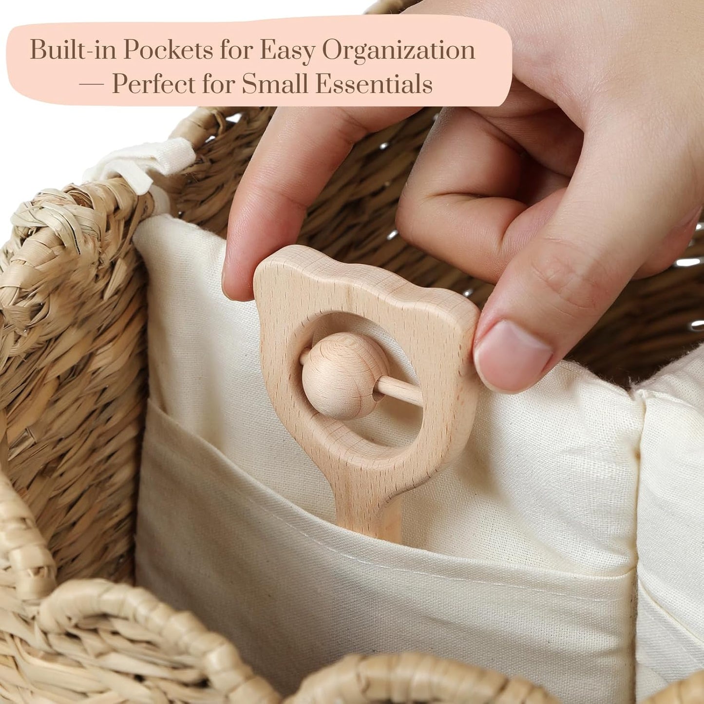 Seagrass Nursery Baby Basket for Baby Essentials / Meadownest