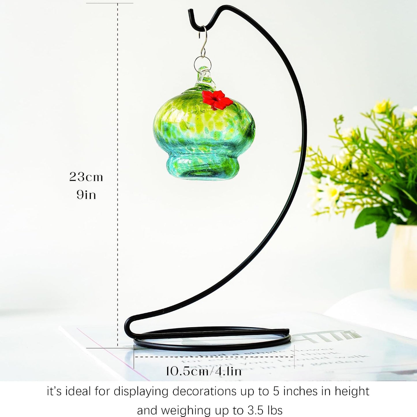 Ornaments Display Stands Glass Crystal Witch Ball Holder Christmas / Black / 9 Inch / Set of 5