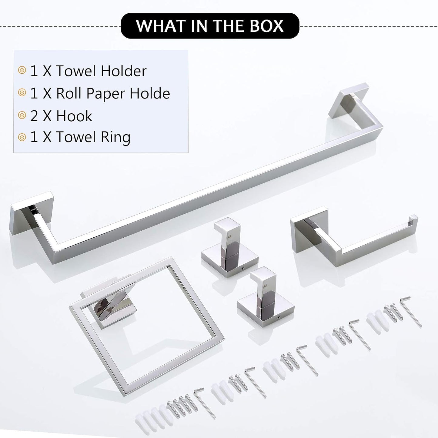 Bathroom Hardware Accessories Set Polished Chrome Towel Bar Sets Include Towel Bar Towel Holder Toilet Paper Holder