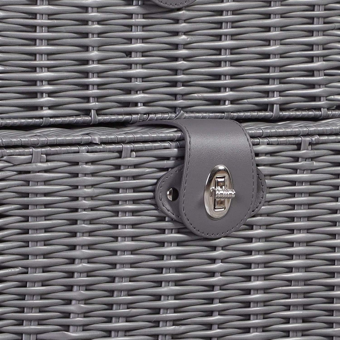 Woven Wicker Storage Basket Box / Grey / Set of 3