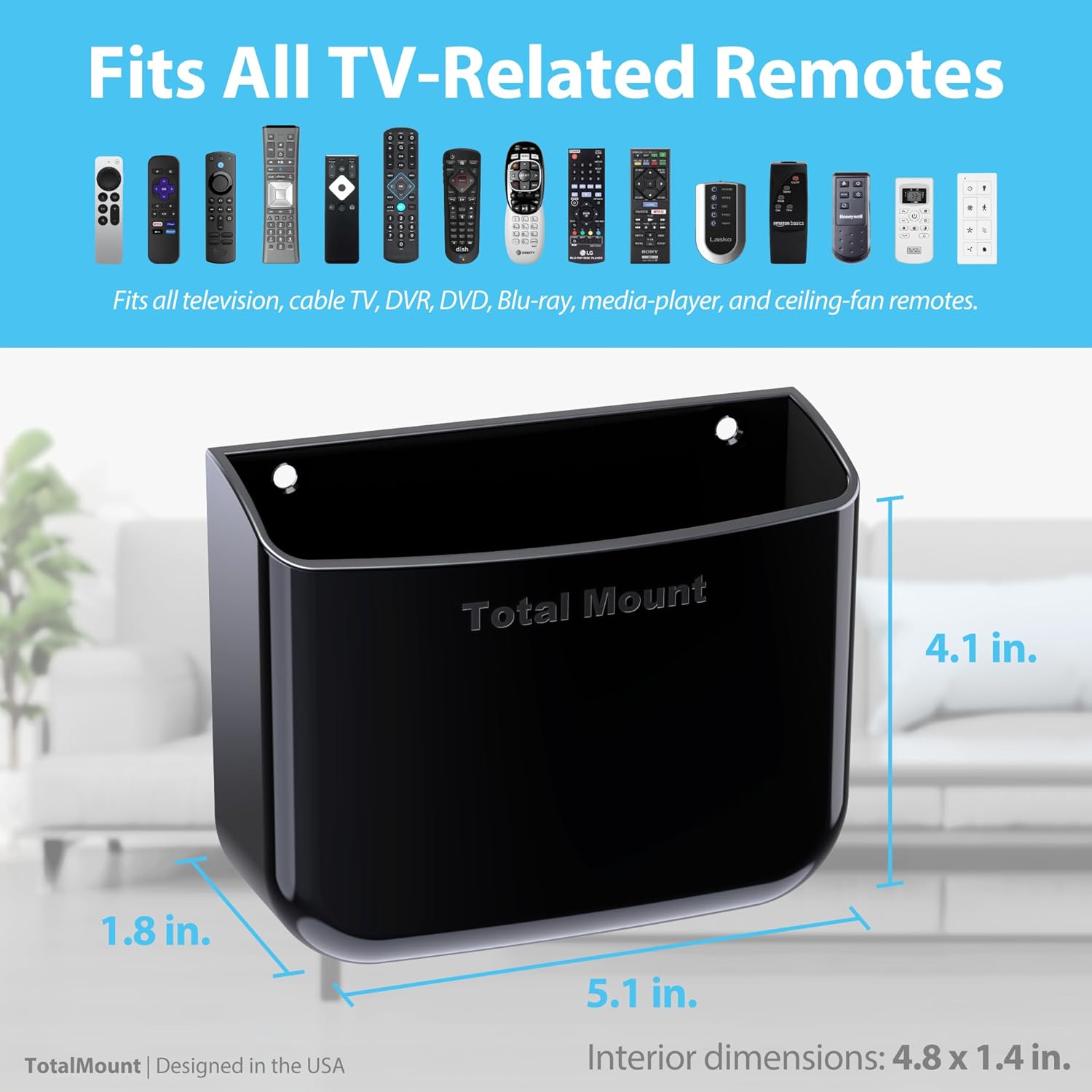 Hole-Free Remote Holder / Black