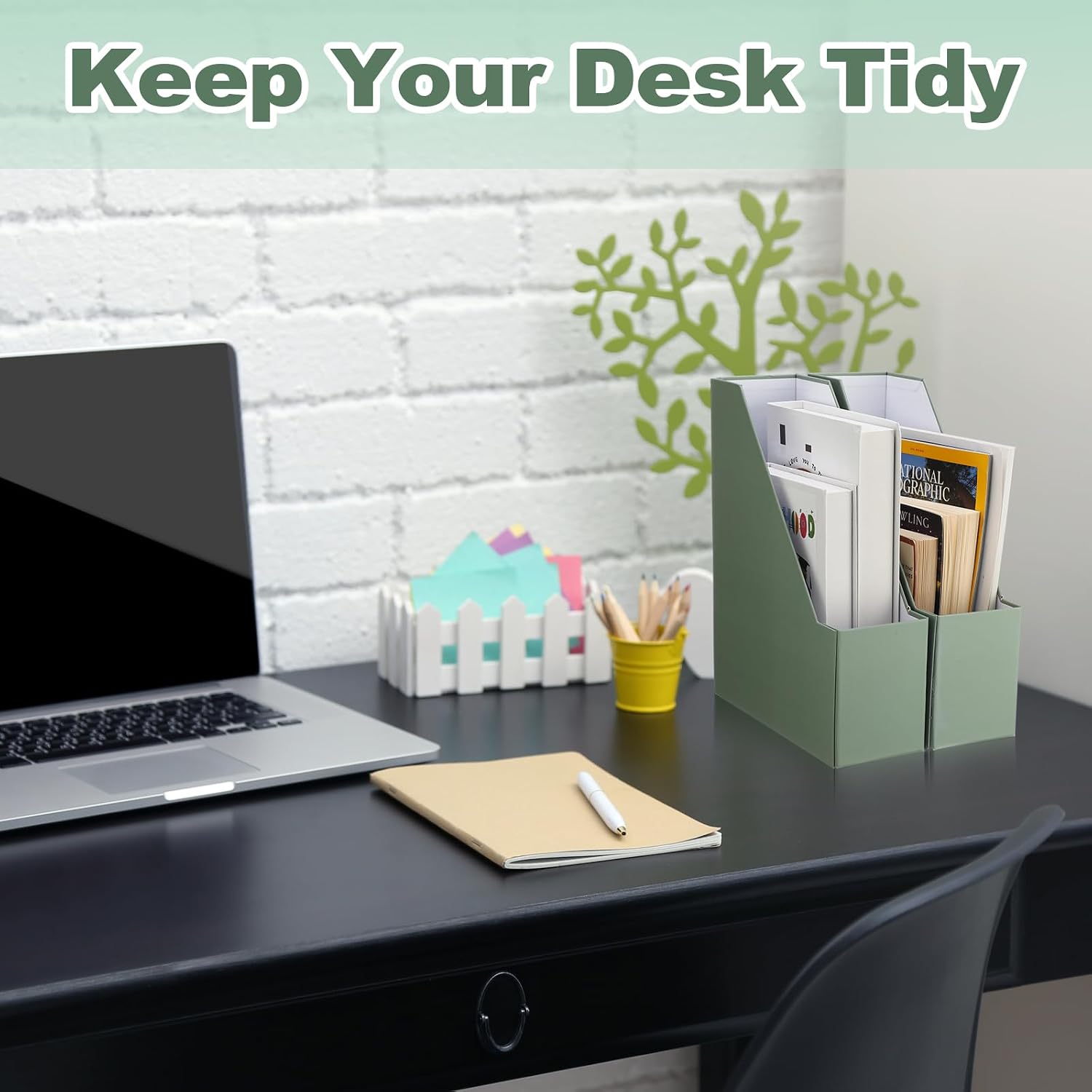 Feifeiya Magazine Holder Set of 6 Sturdy Cardboard Magazine File BOY7116 Beautiful Desk Book Organizer and Storage Box