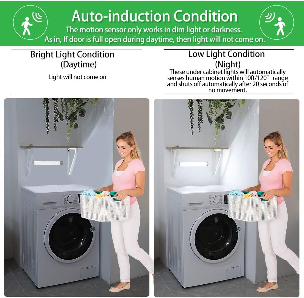 Rechargeable Motion Sensor Led Lights Ultra Thin Softer Under Counter 54-LED Closet Lighting Battery Operated Light
