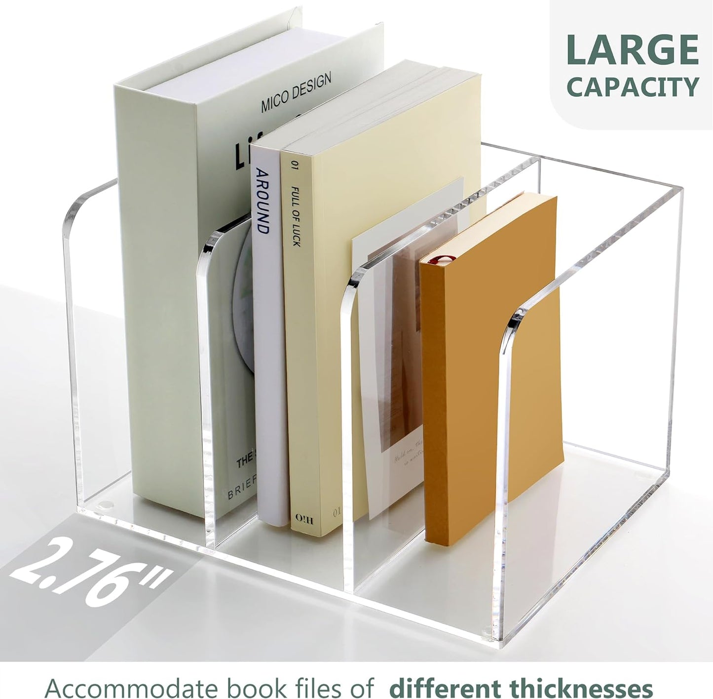 Acrylic Magazine Holder Desk Organizer Workspace Sorters / B5 File Rack / Clear