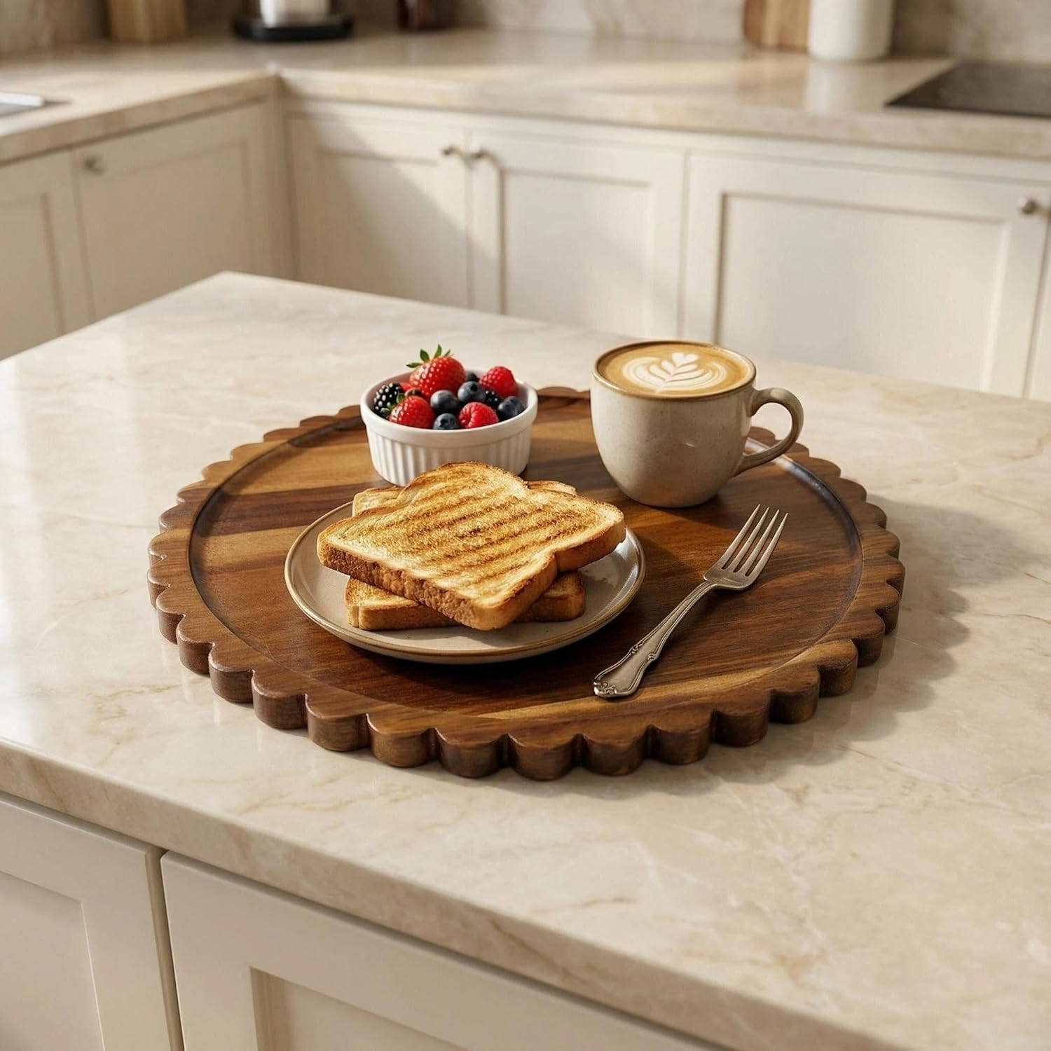 Wooden Decorative Tray / 11.6 / 11.6 Inch