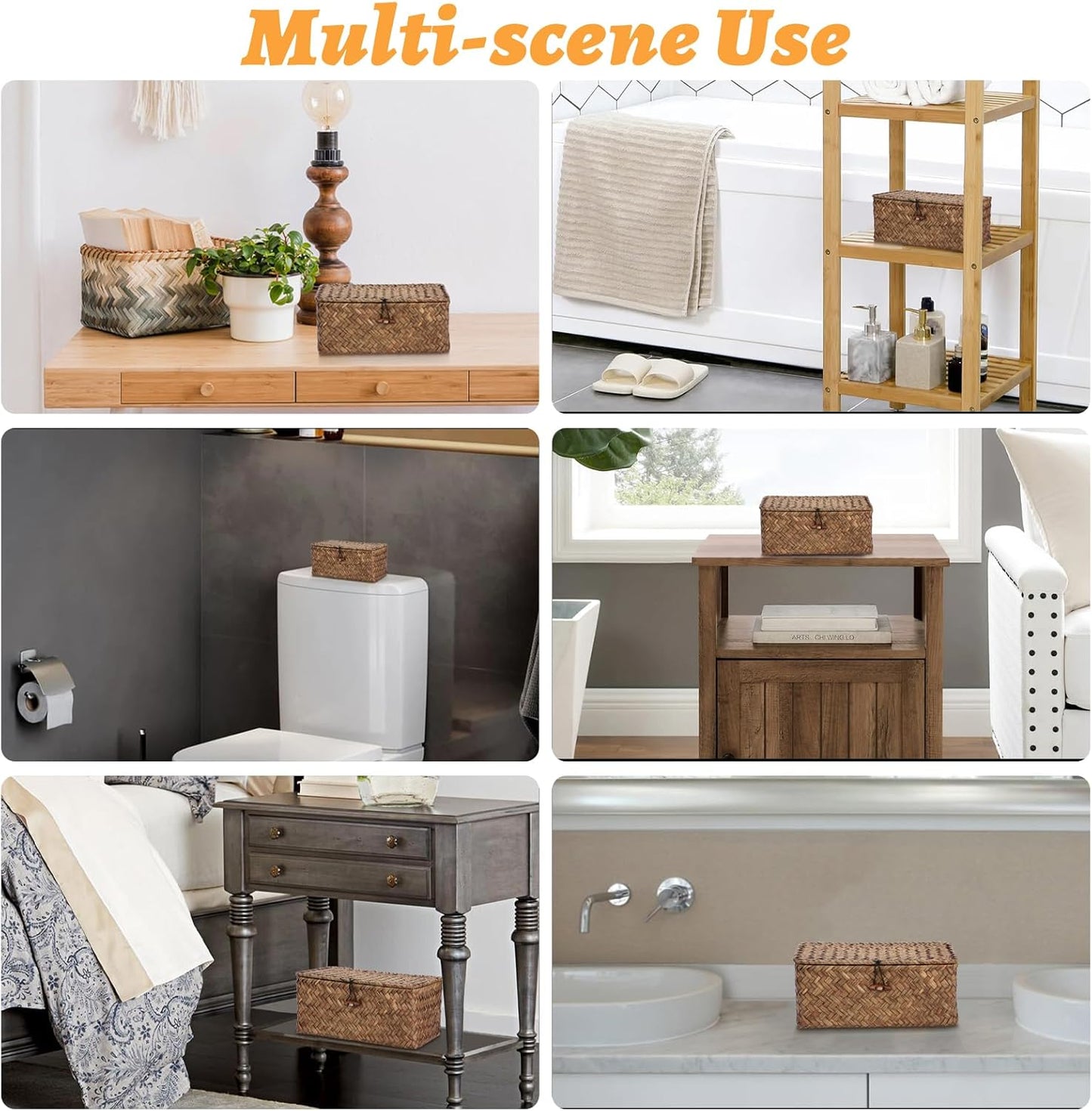 Wicker Basket / Wicker Storage Basket / Coffee / Small
