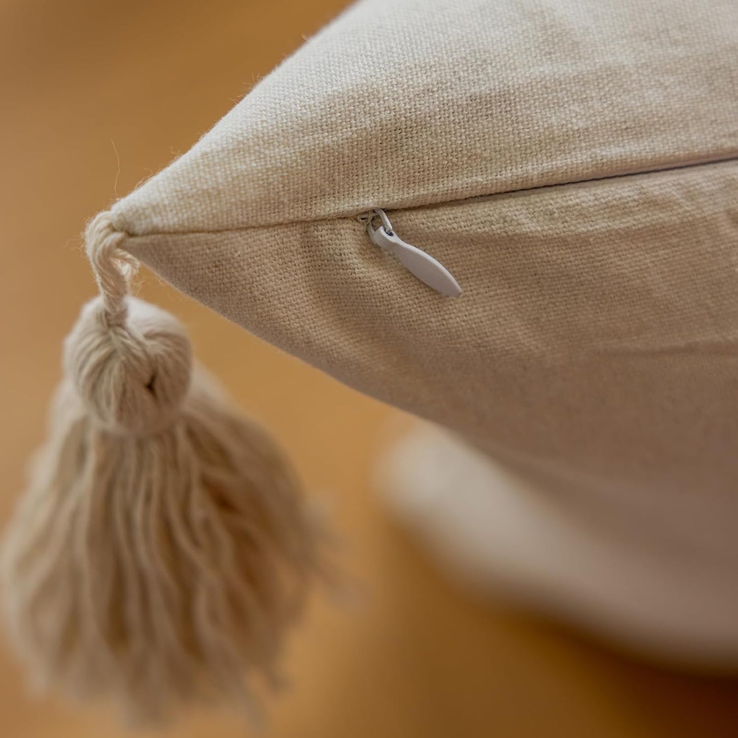 Tassels Soft Farmhouse Neutral Pillow Covers / 20 x 12 / Black Diamond