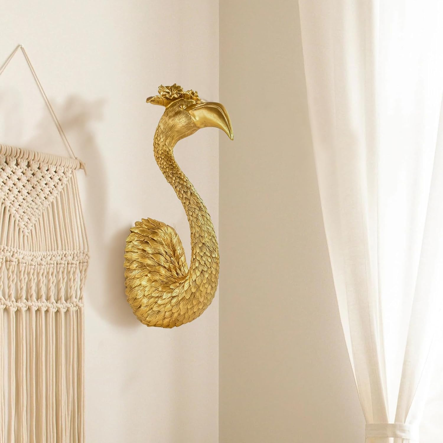 13" Resin Faux / Gold / Flamingo