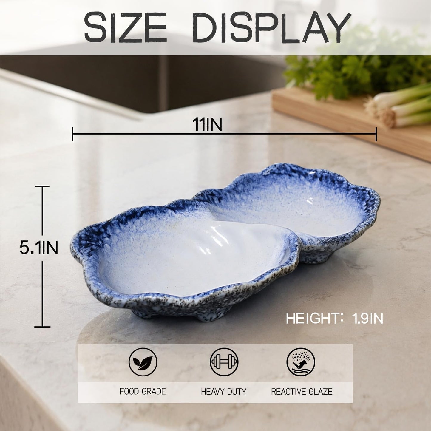 Peanut 2-Compartment Dish for Key Catchall Jewelry Organizer / Kiln-transformed White Glaze
