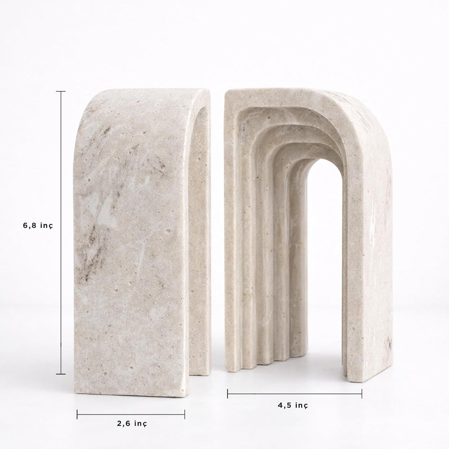 Decorative Bookends / Stone-Inspired Composite Bookends