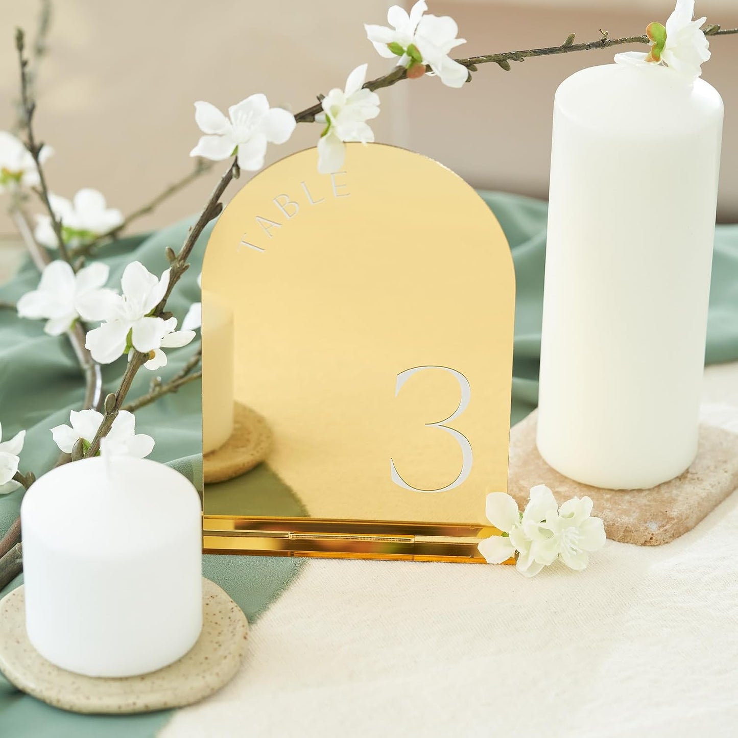 Beautiful Gold Wedding Table Numbers with Stands - Acrylic Signs 1-15 | Elegant Double Sided 5x7 Inch Signs - The