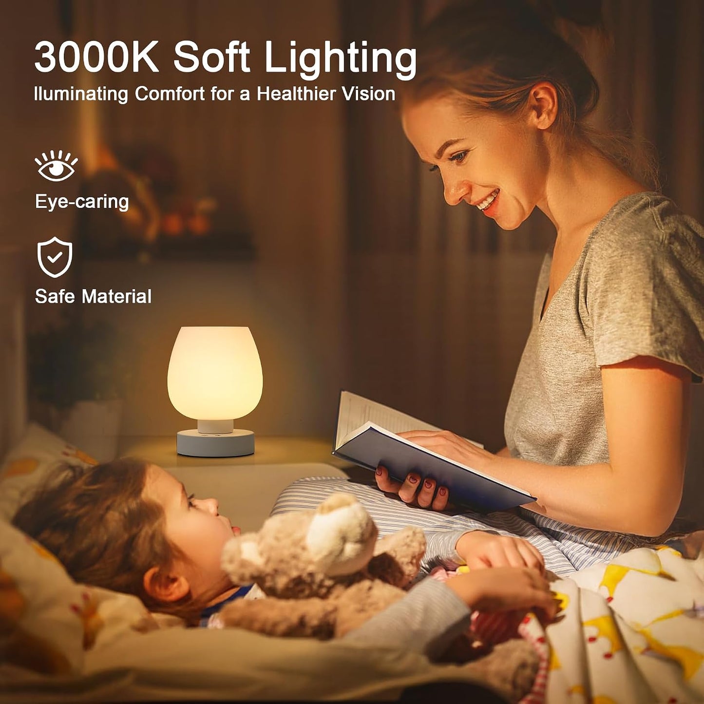 Rechargeable Battery Operated Desk Lamps / White / Set of 2