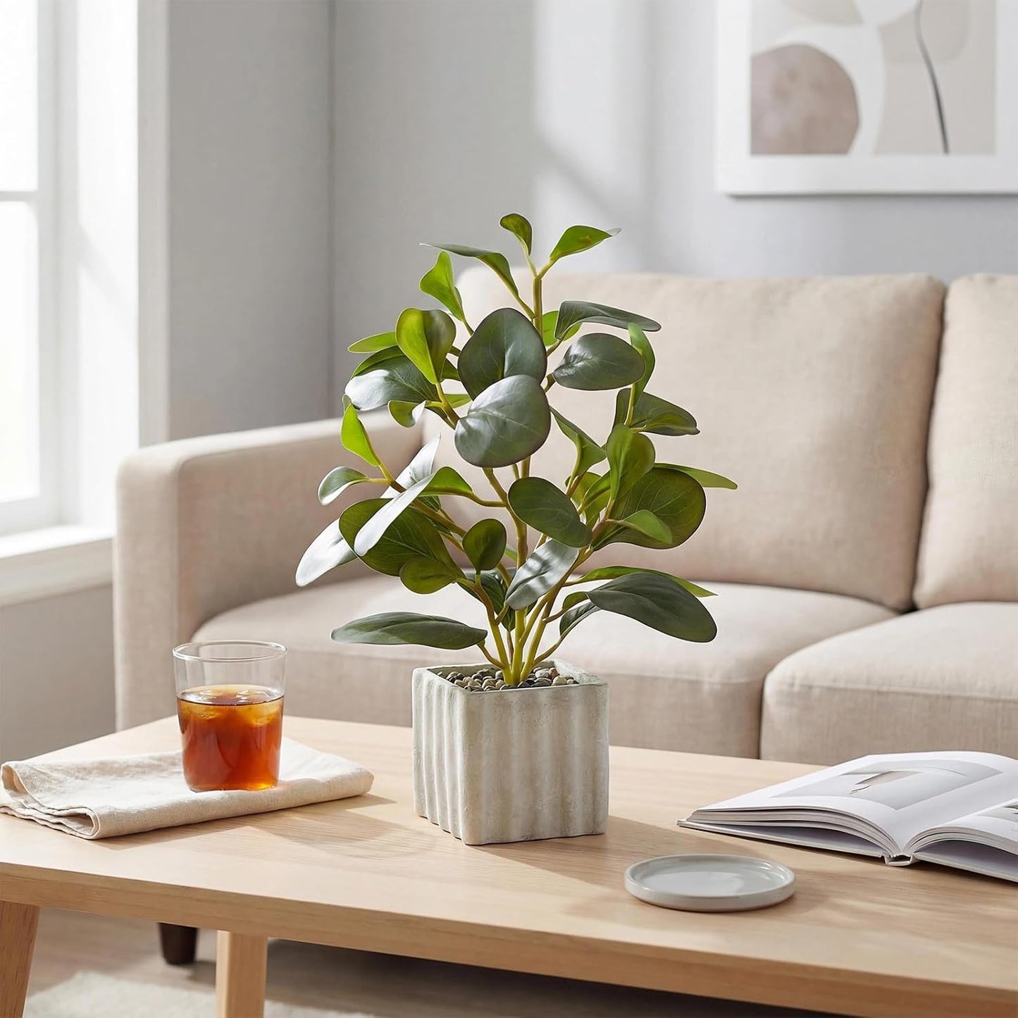 13" Artificial Potted Plant for Idoor Decor / Green