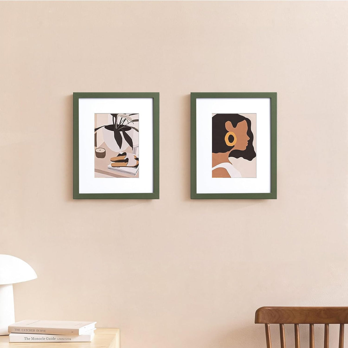 eletecpro 8x10 Picture Frames, Acrylic Cover, Dark Green, Set of 10 | Display Photo 5x7 with Mat or 8x10 without
