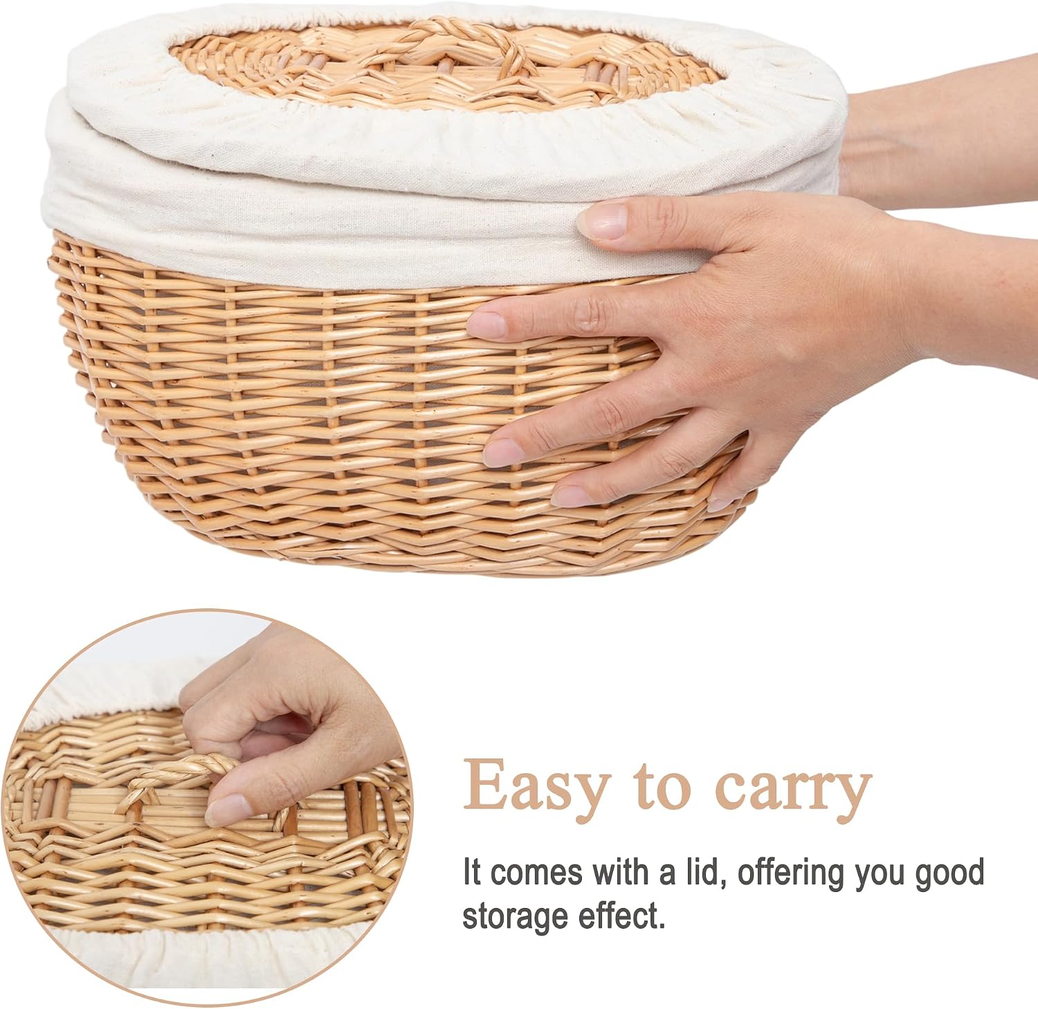 Wicker Bread Basket Serving / Oval
