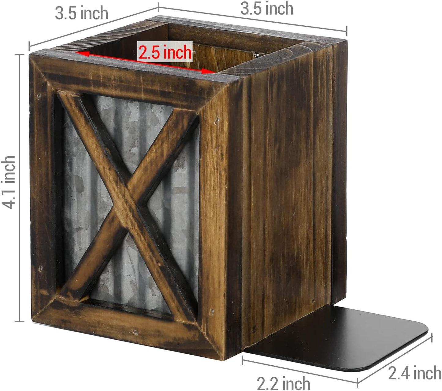 Rustic Decorative Bookends / Burnt Wood
