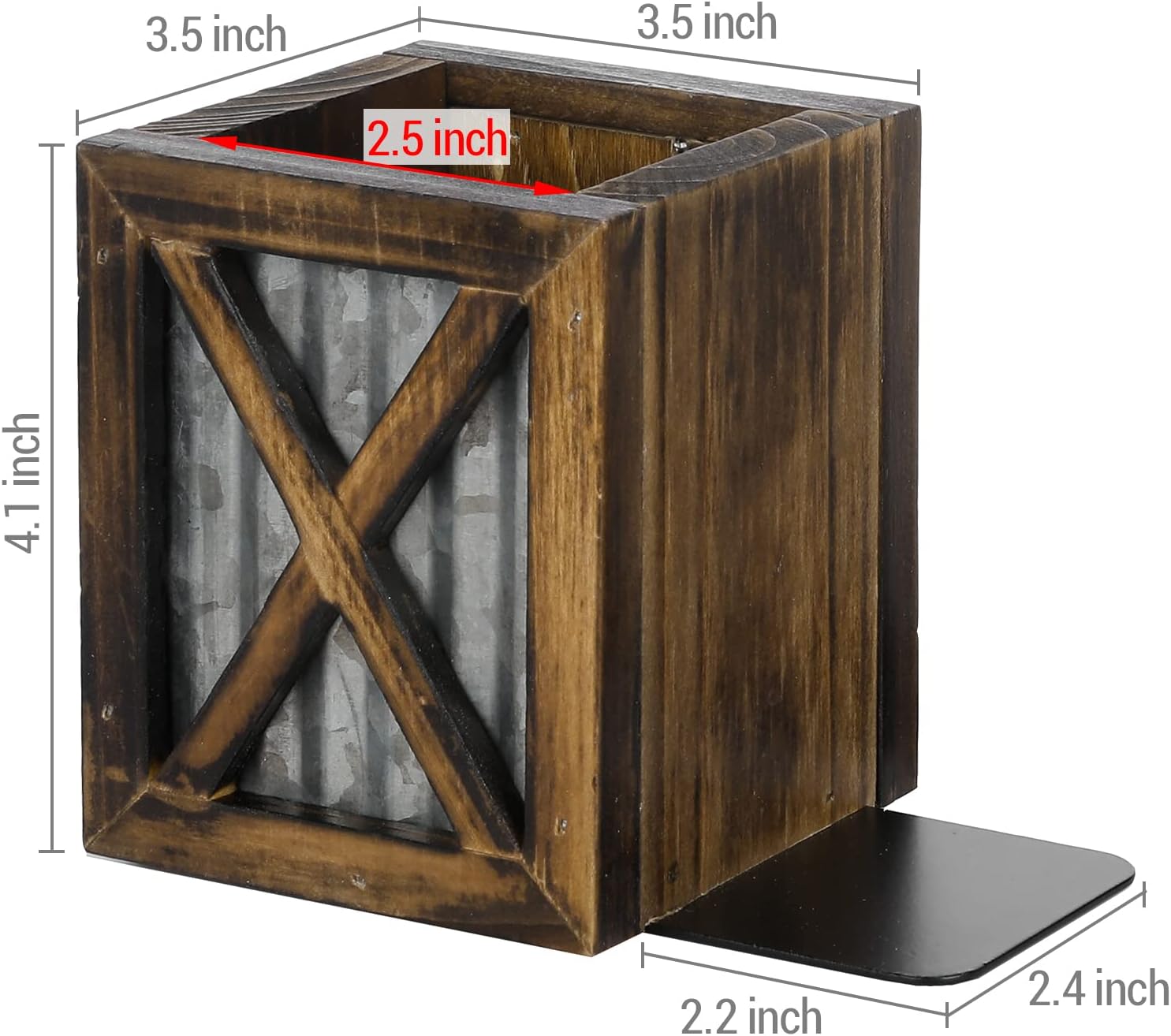 Rustic Decorative Bookends / Burnt Wood