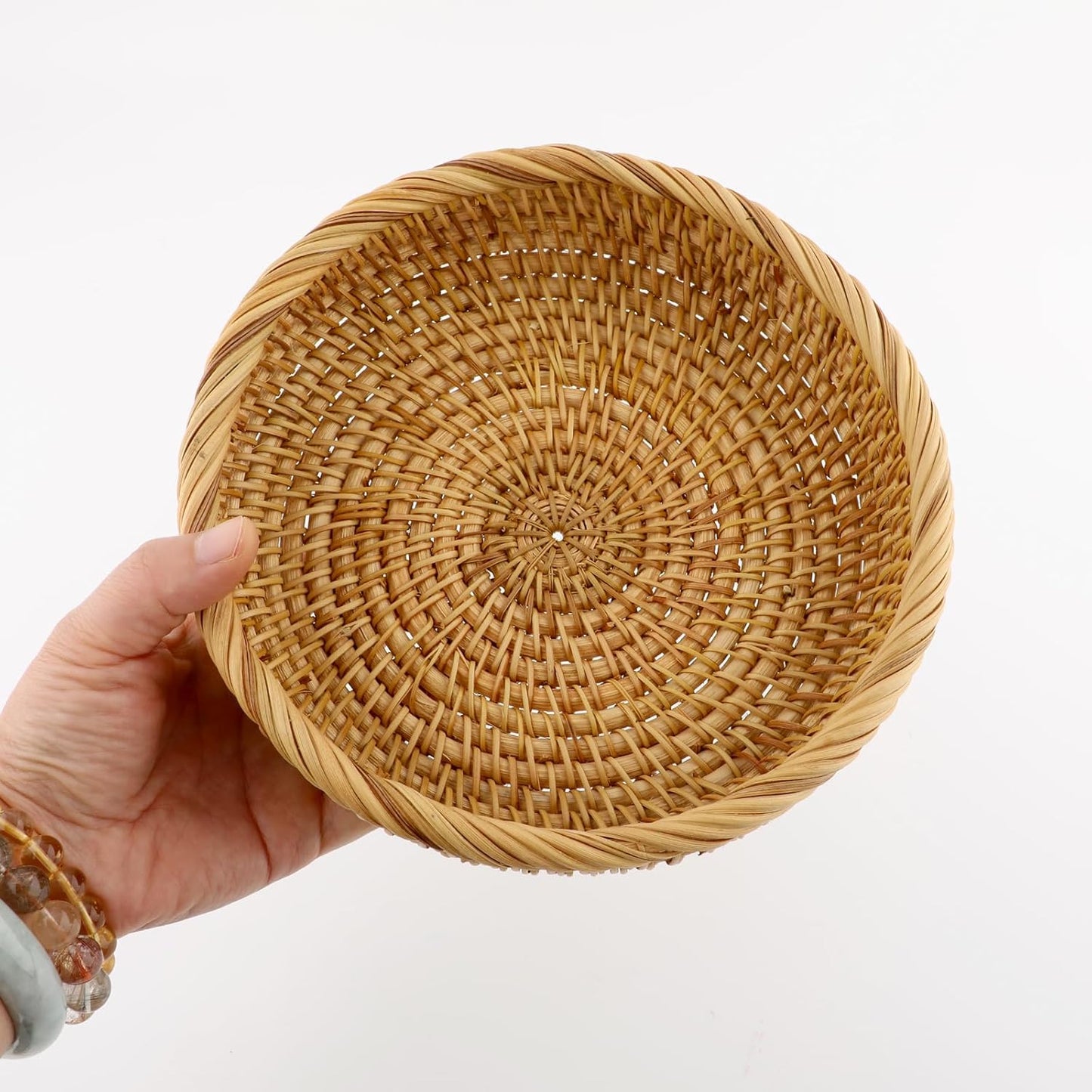 Small Rattan Bread Basket / Natural / 6.9 Inch