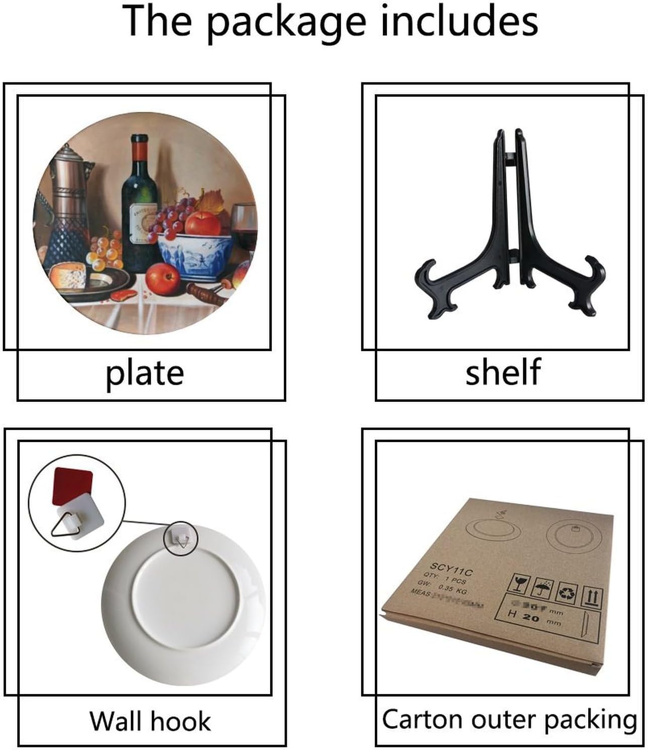 Stand / Decorative Plate Holder / 8 Inch / Cheese Makes Wine Taste Better
