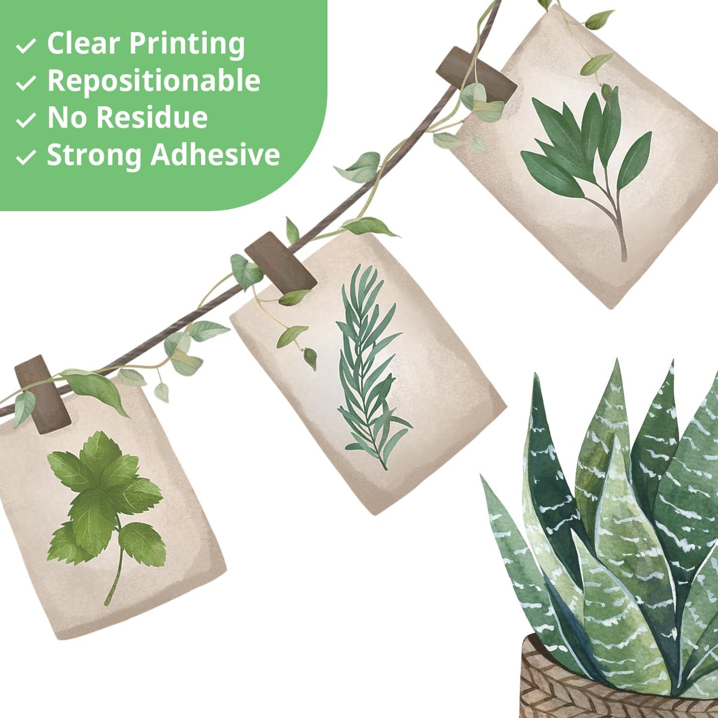 SG2-2411 Wall Stickers Wall Decals Pot Leaves Tropical Leaf / Green Plants
