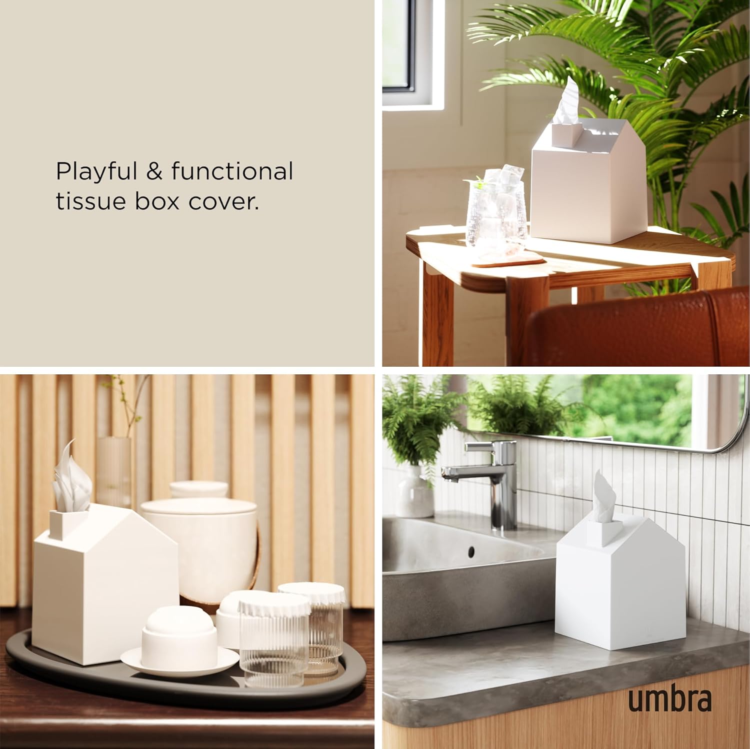 Casa Tissue Box Cover / White