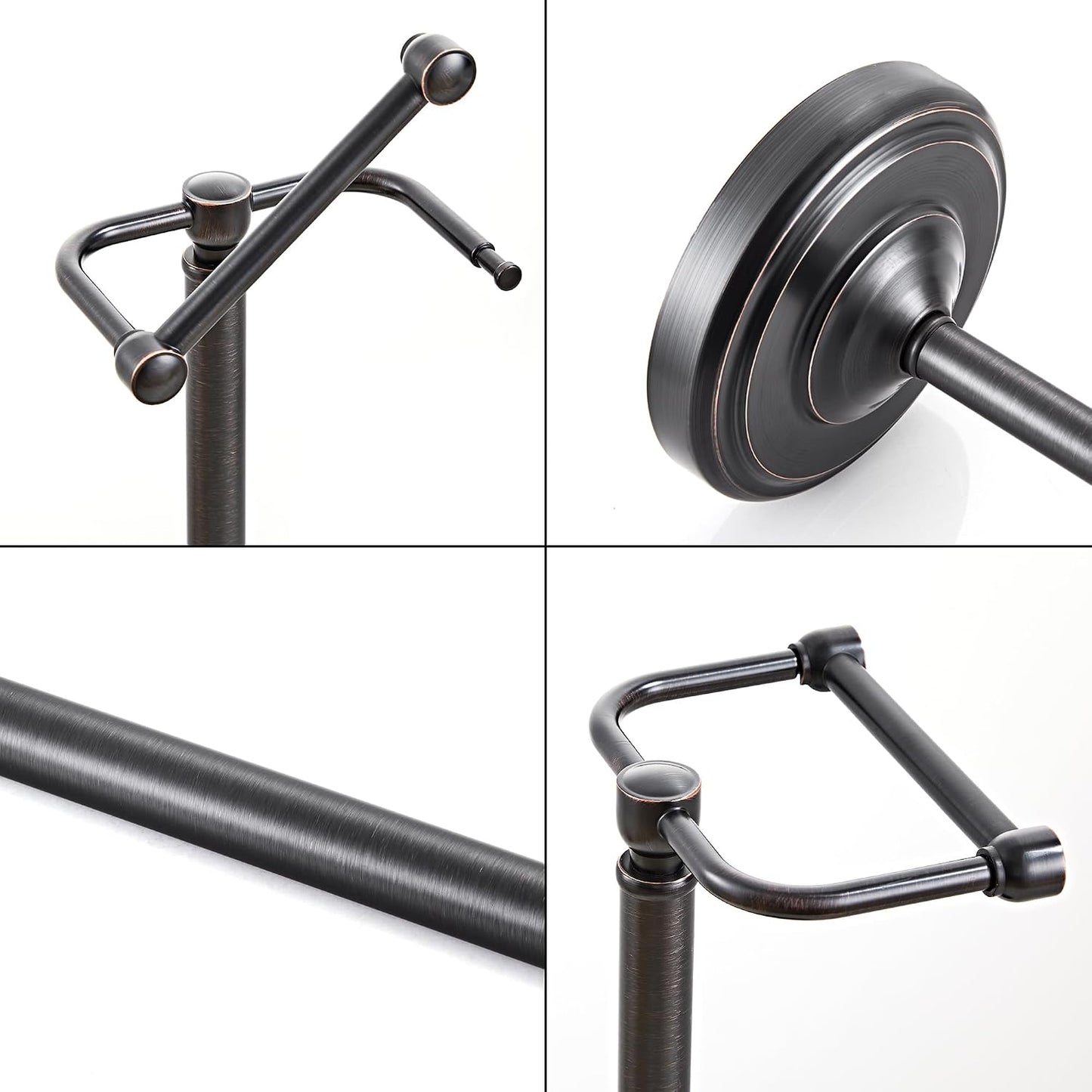 Toilet Paper Holder Stand Oil Rubbed Bronze Stainless Steel | Stable Weighted Base and Post Pivoting Design Easy to