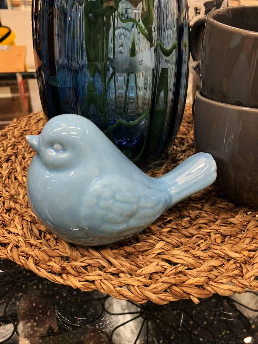 NEW Ceramic Bird Statue Figurine / Blue