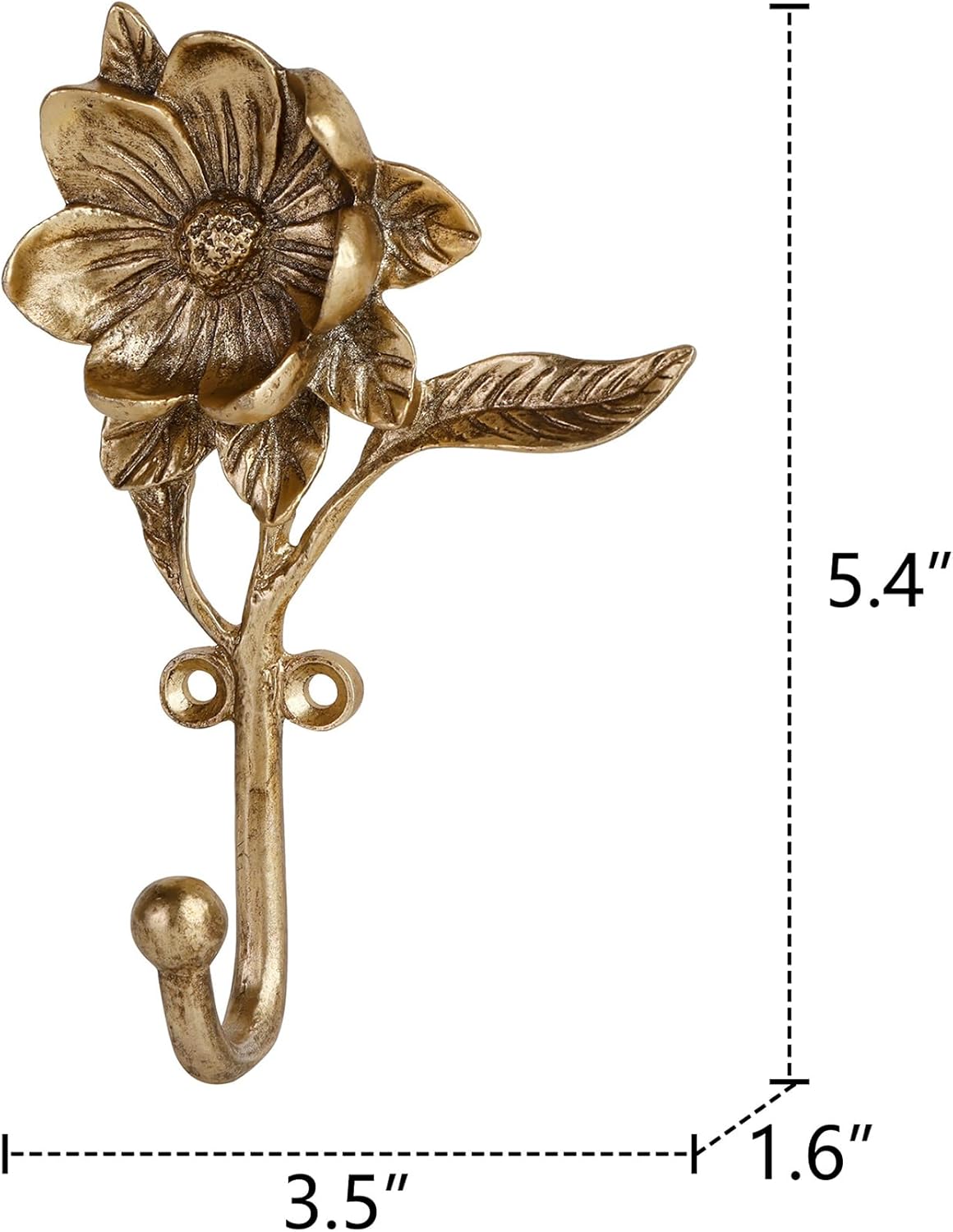 Golden Flower Metal Hooks / Set of 2