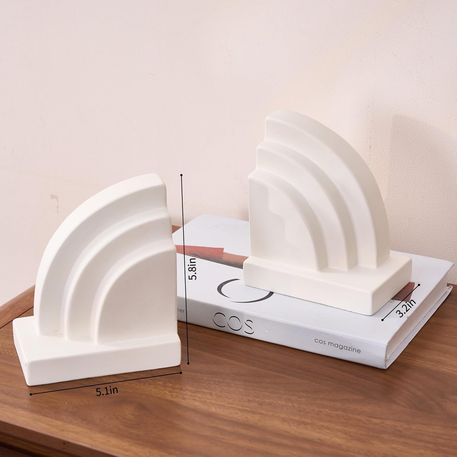 Decorative Book Ends / Concrete Bookends for Heavy Books