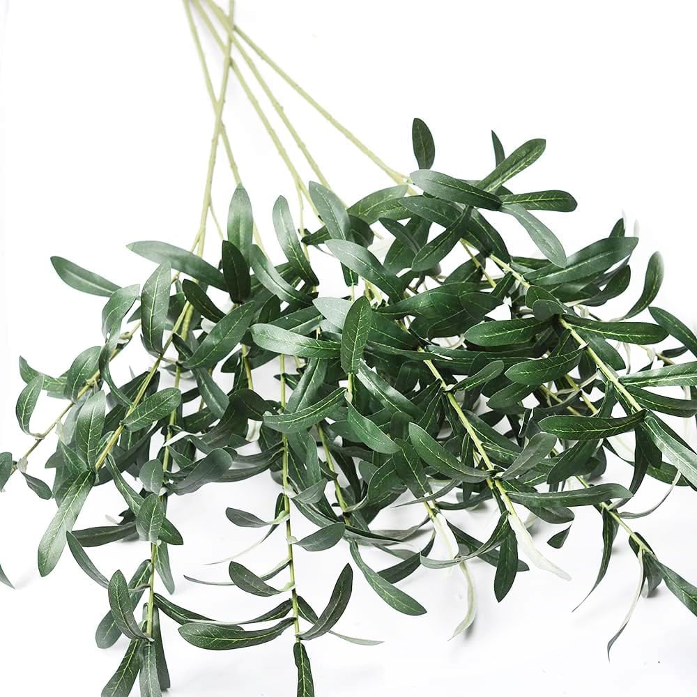 Olive Branches for Vases Artificial Plants Greenery Stems for Vases Olive Leaves / Green / Set of 5
