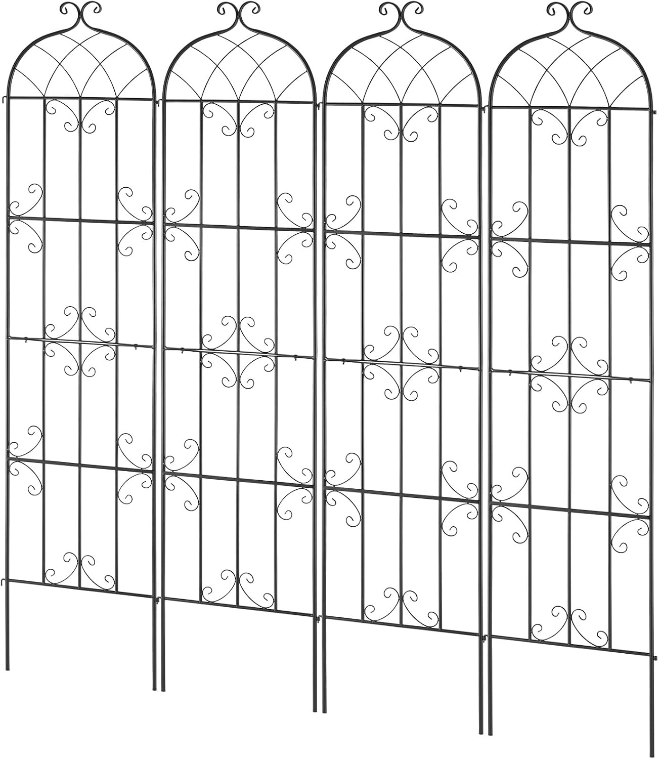 VEVOR Garden Trellis for Climbing Plants 87x20 in 4-Pack Metal Rose Trellis | For Flower, Outdoor Climbing Clematis