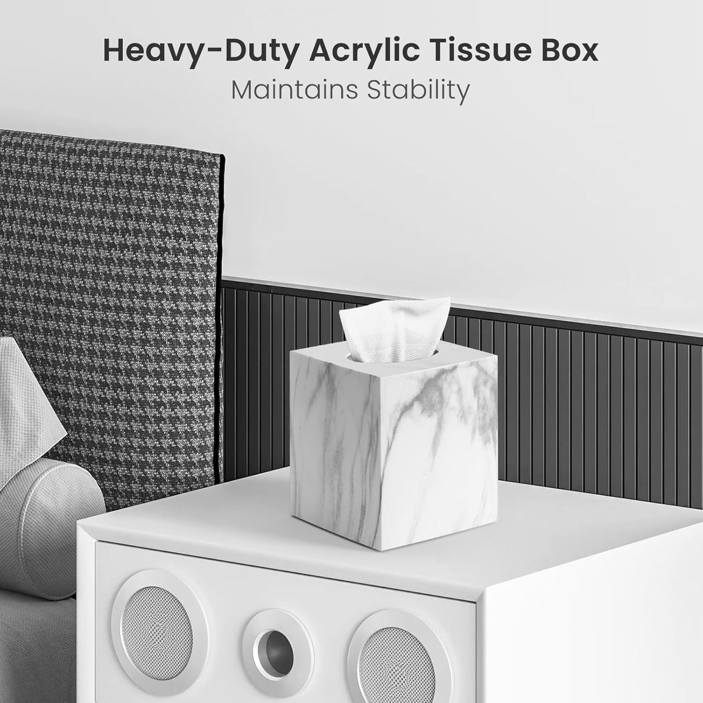 Modern Facial Paper Holder / Tissue Box Cover / Marble