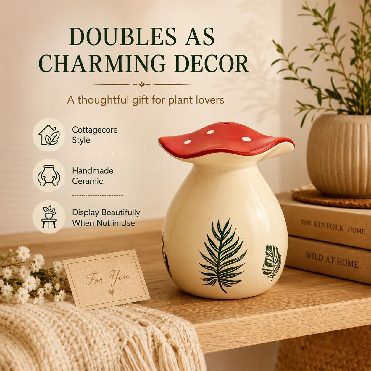 Handmade Ceramic Watering Bell / 2023red
