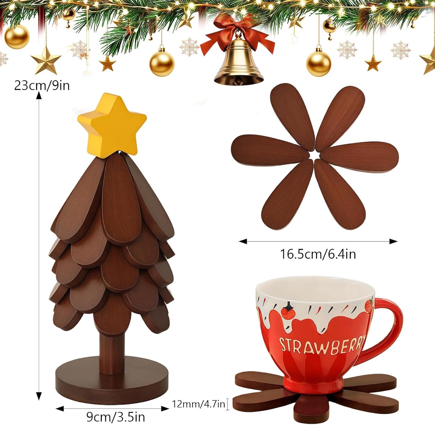 5 Foldable Heat-Resistant Trivets + 1 Stand for Hot Dishes
