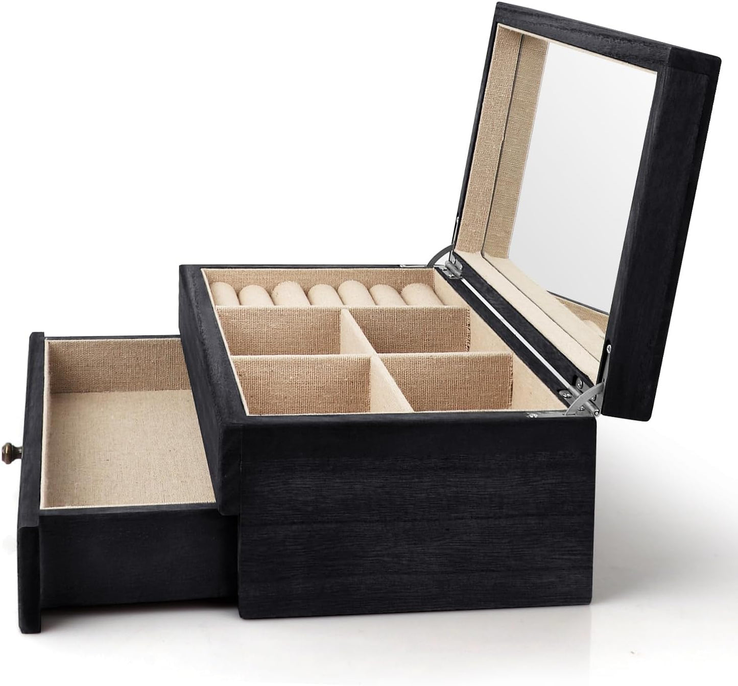 Jewelry Box Organizer for Women / 2 Layer / 2 Layer Black