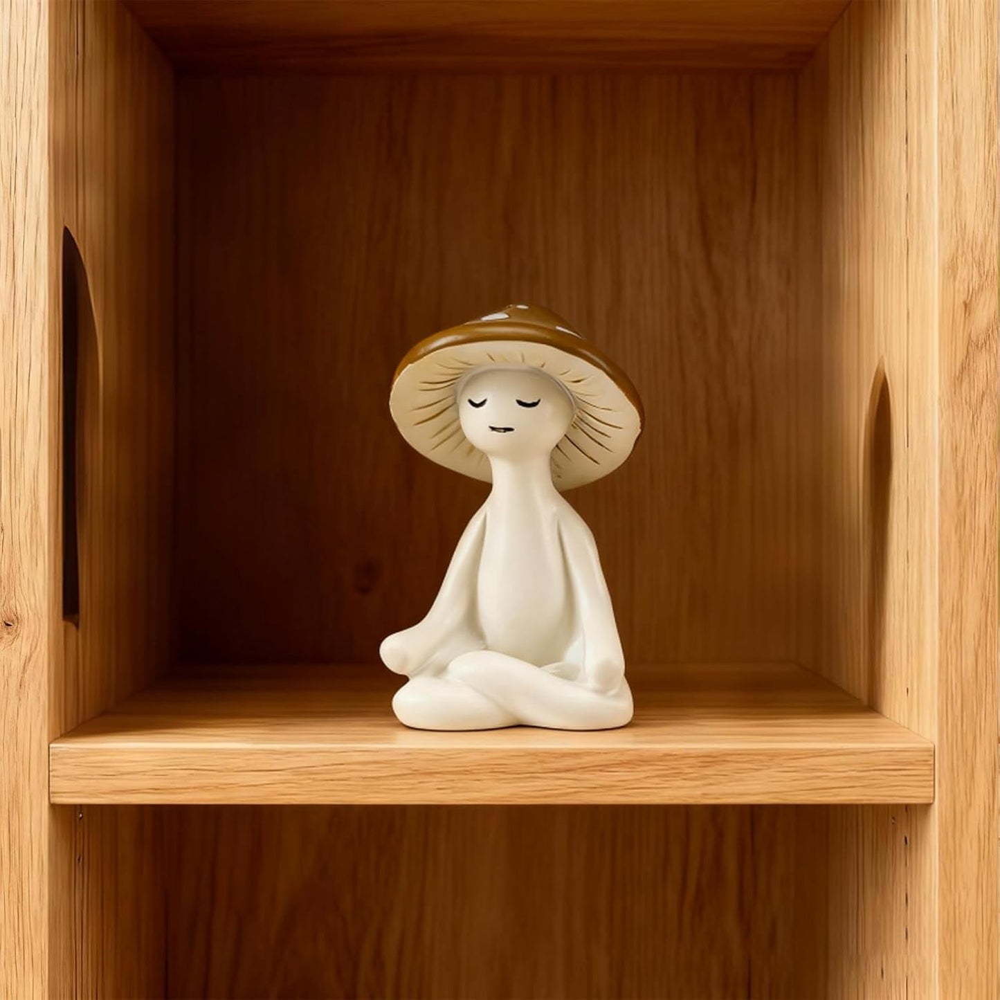 Meditation Mushroom Statue-Meditation Mushroom Resin Statue for Desk Living Room Resin Figurine