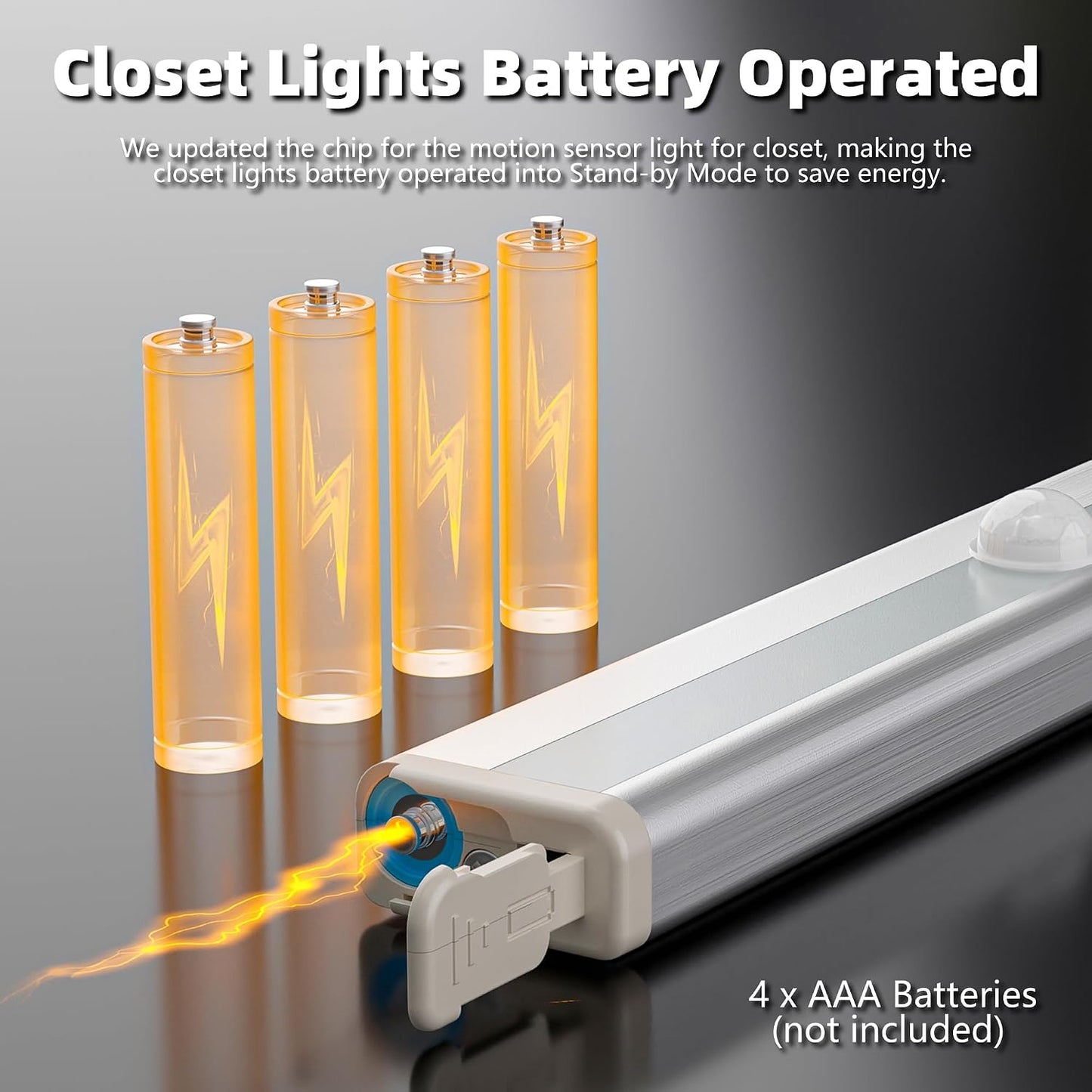Hopedone Under Cabinet Lights, 10LED Battery Motion Sensor Light Indoor Magnetic Stick-Anywhere Closet Lights for Stair