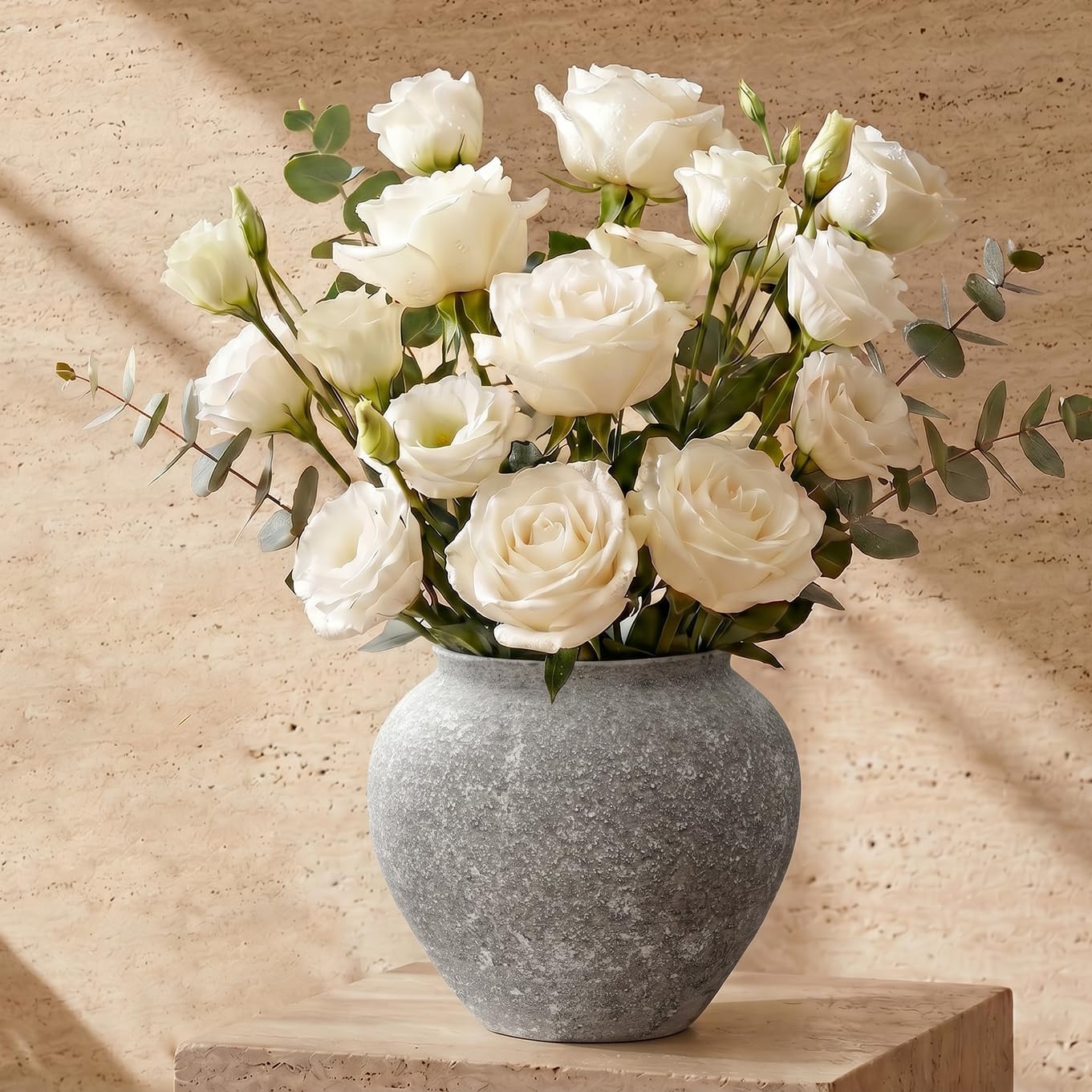 Textured Speckled Ceramic Vase / Speckled Stone
