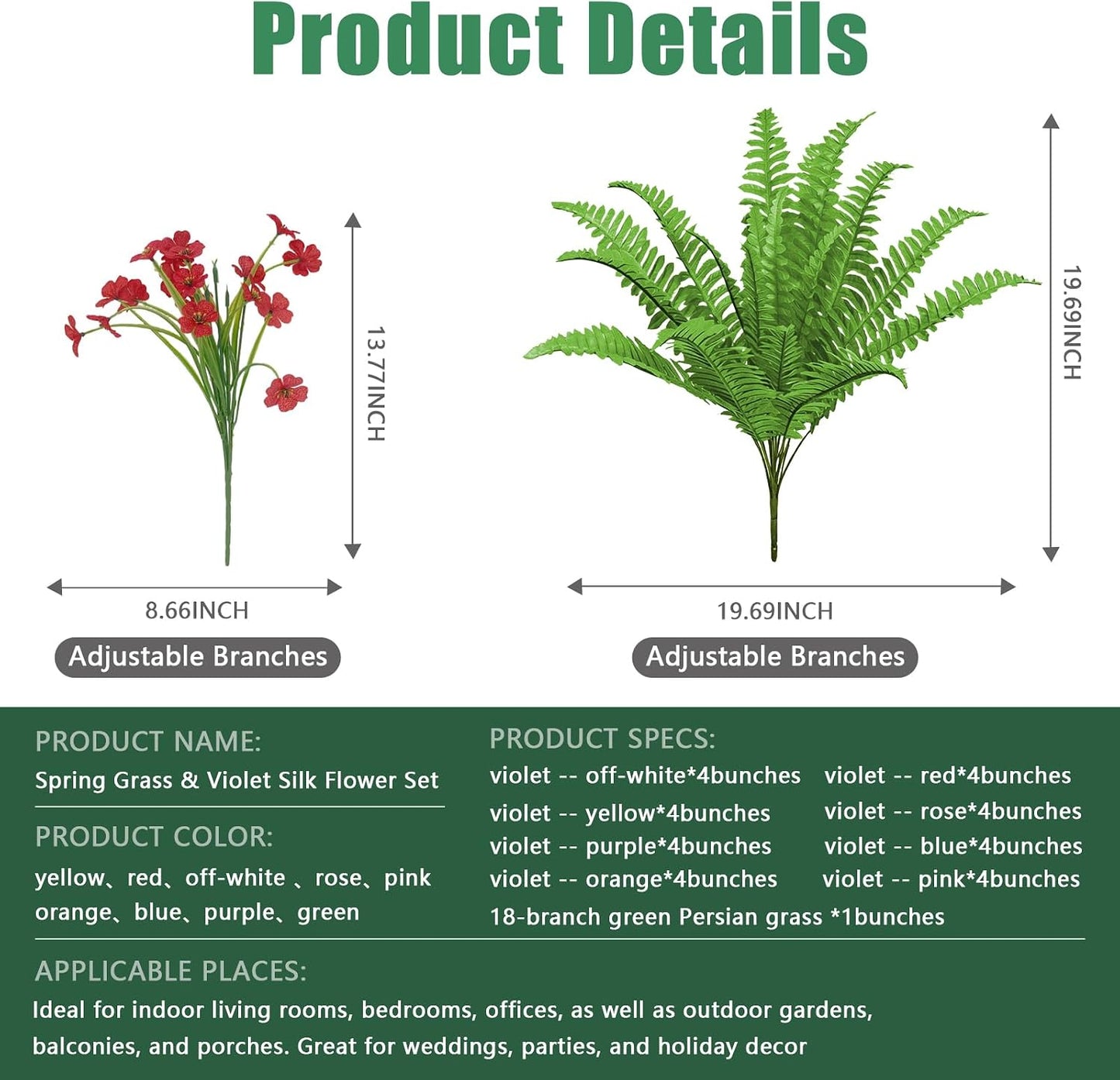 Artificial Flowers / UV Resistant fake Plants Flowers Bundles
