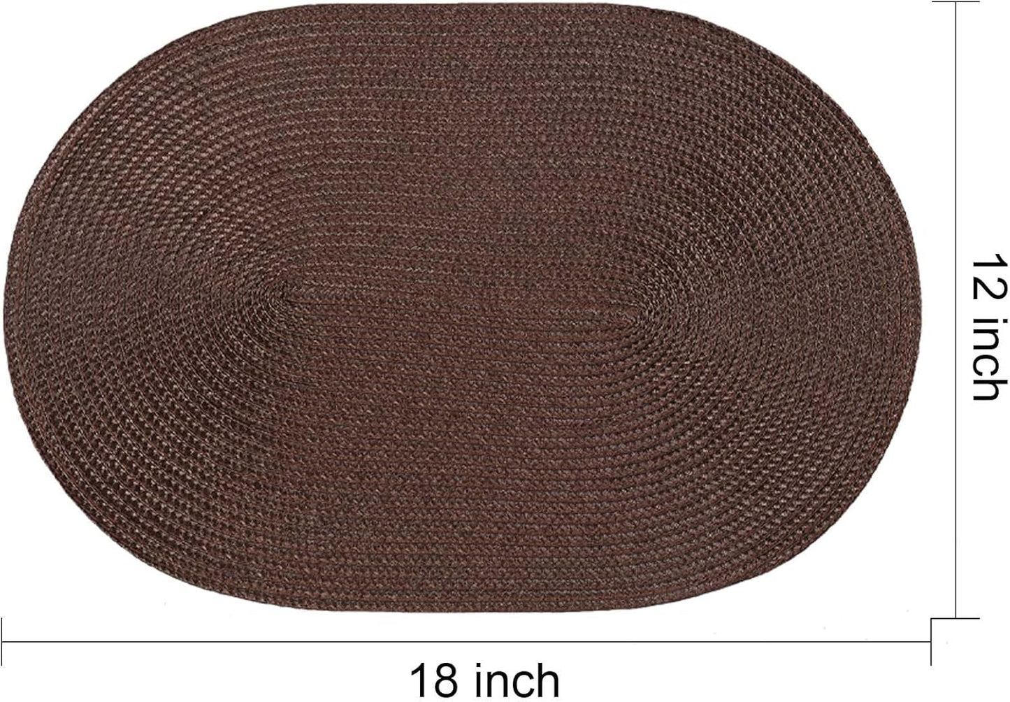 AHHFSMEI Placemats Set of 8 for Dining Table Washable Woven Non-Slip 18x12 inches Placemat Heat-Resistant Durable Table