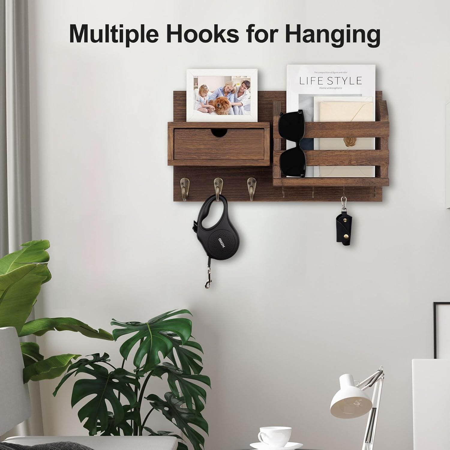7 Metal Hooks / Brown