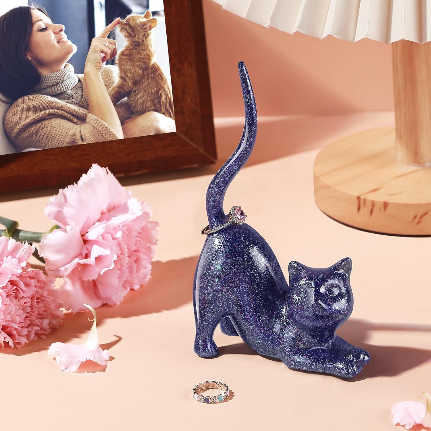 Ring Holder Ring Stand Organizer / Purple Cat