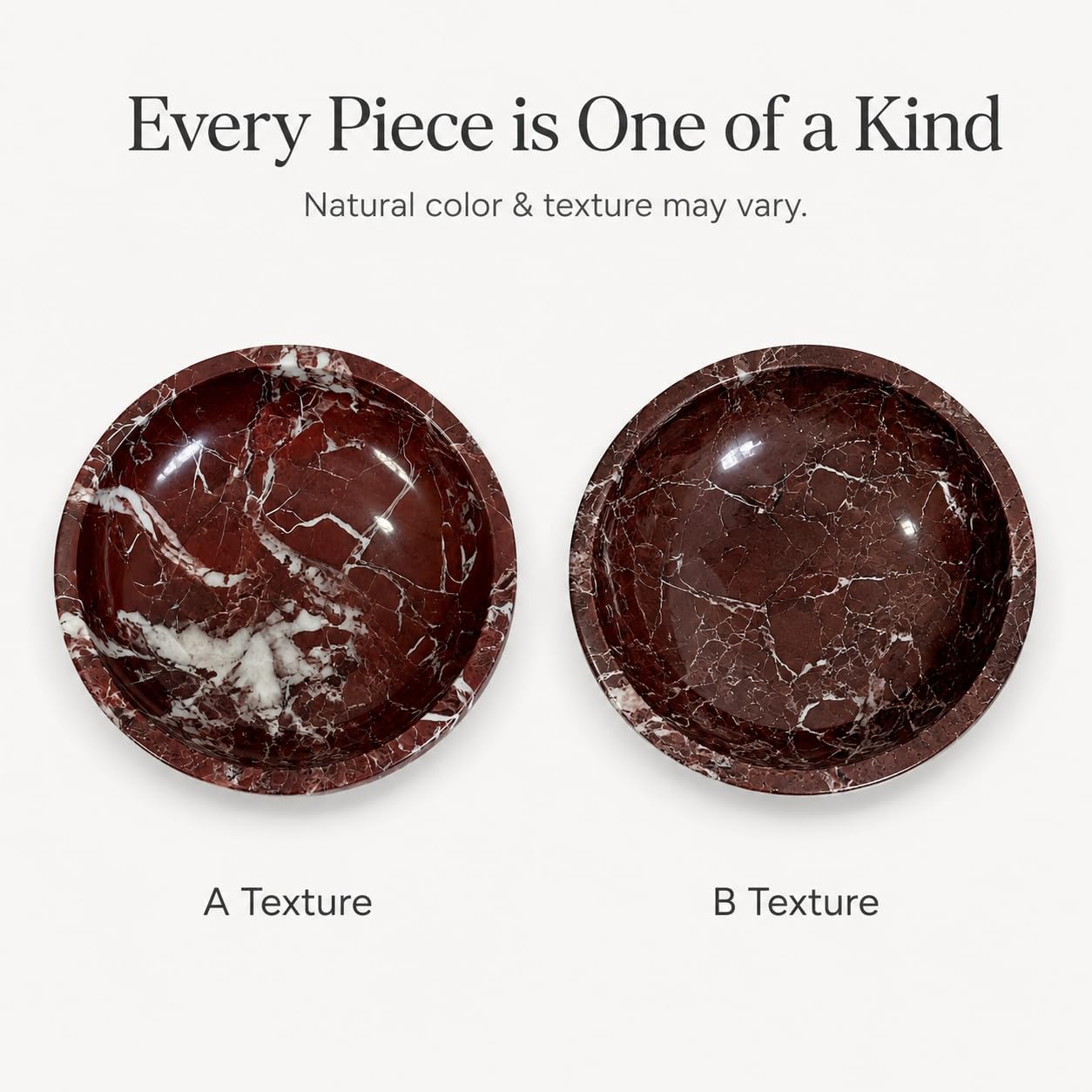 Large Decorative Marble Bowl / Purplered-7.87inch / 7.87 Inch