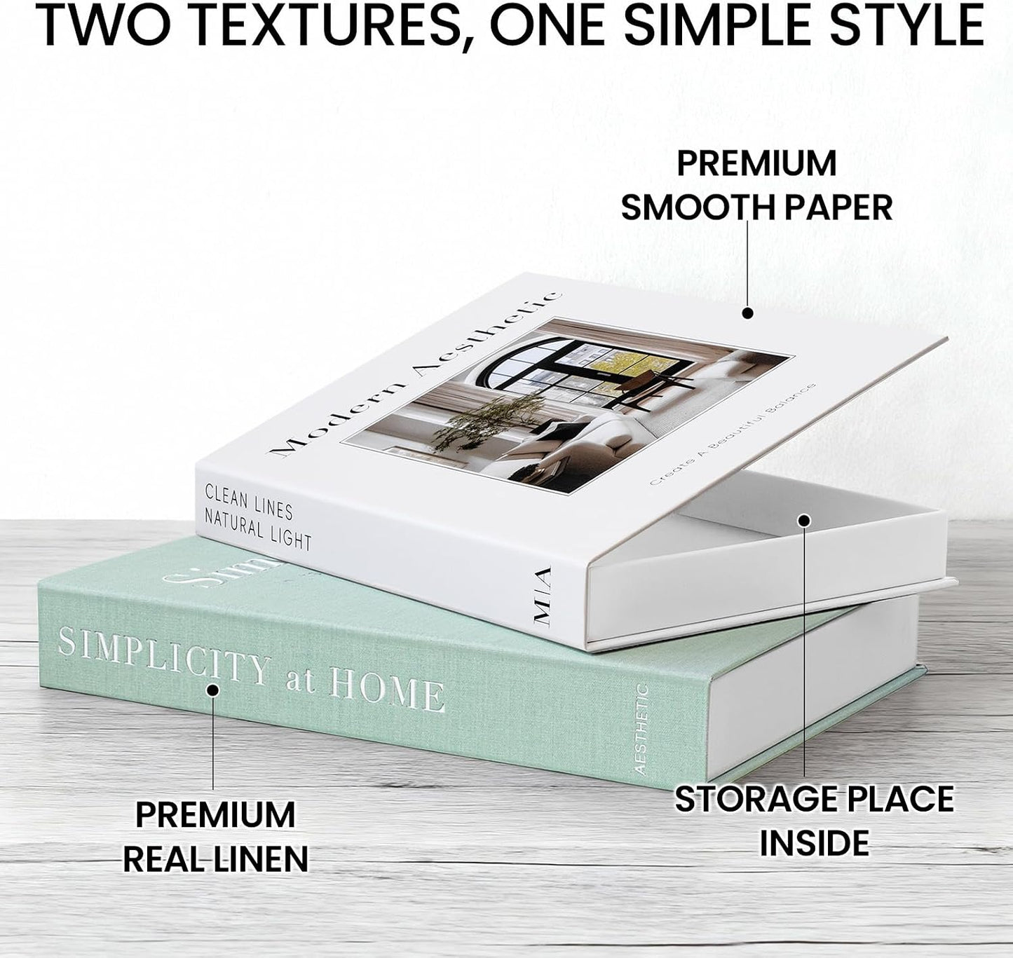 Faux Book Photo / Modern Sage / Set of 2