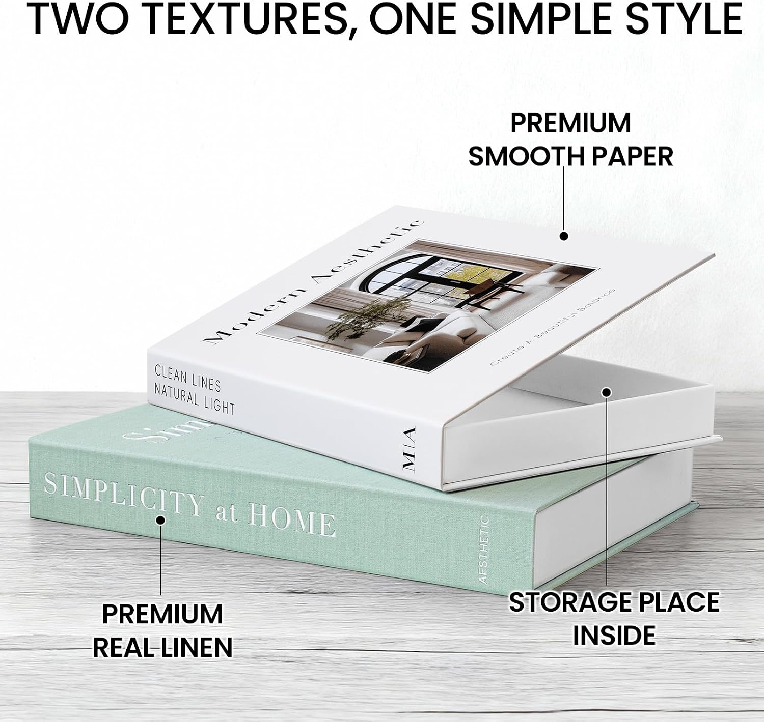 Faux Book Photo / Modern Sage / Set of 2