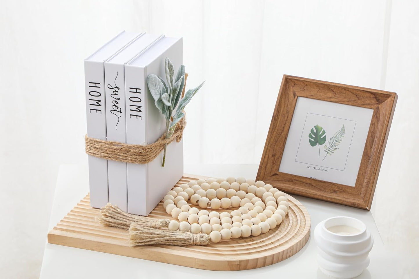 White Decorative Faux Books for Farmhouse & Living Room Decor / White - Hardcover