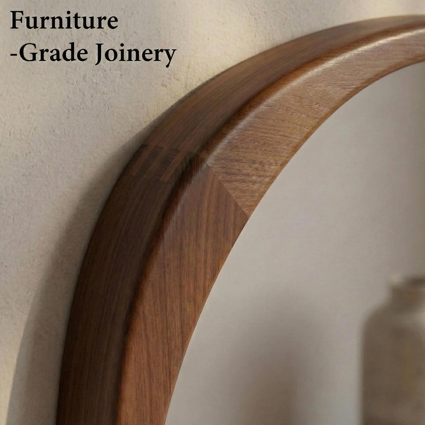 Solid Wood " Irregular Asymmetrical Wall Mirror / Dark Walnut / 30"L x 20"W / 30 x 20