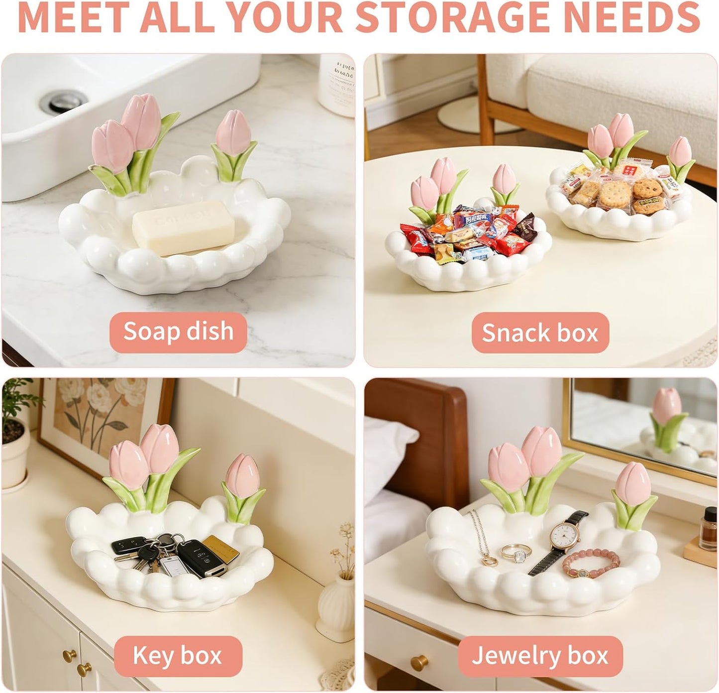 Ceramic Tulip Jewelry Tray