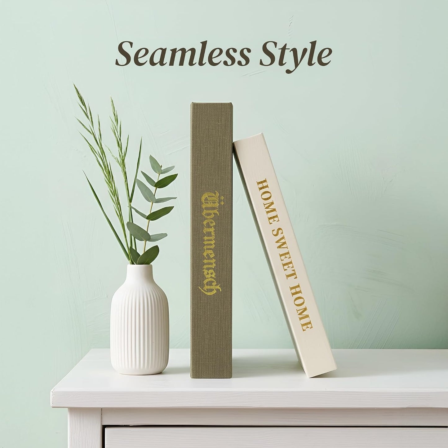 Linen Textured Faux Books / Set of 2