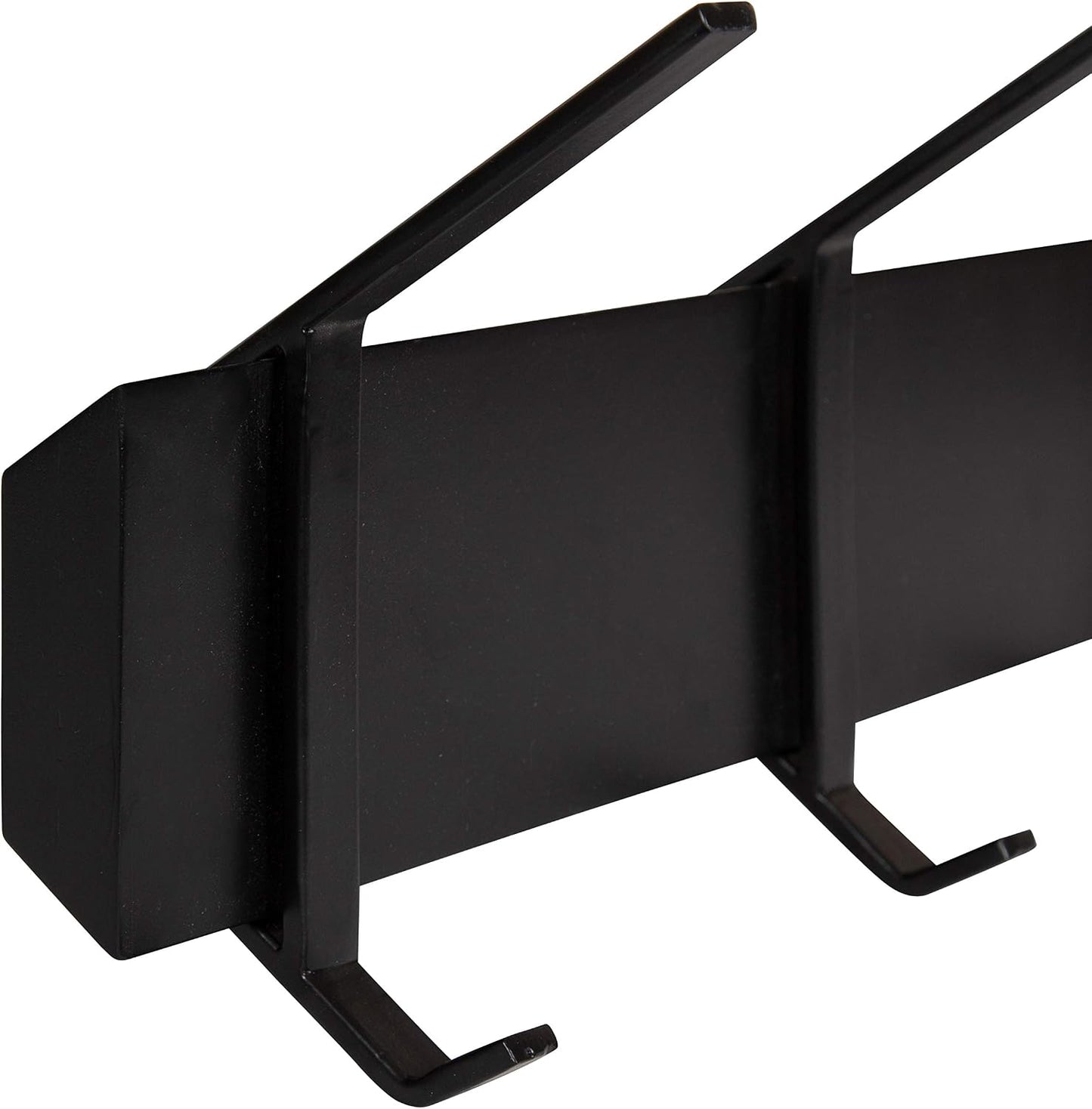 Kate and Laurel Rossmore Farmhouse 5-Hook Wall Hanging Coat Rack, Black, Modern Hanging Rack for Coats, Bags, Or Pots